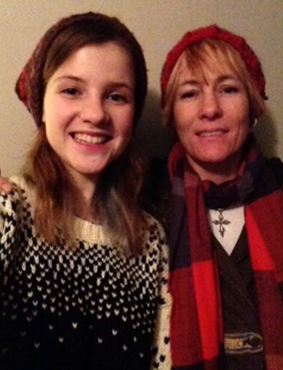 Rue poses with her mother after a day of shopping in Toronto on Thanksgiving Day.