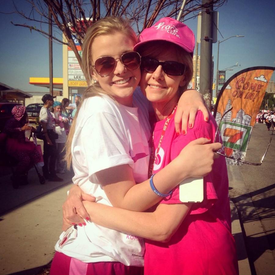 Senior Taylor Gibney poses at the 2013 Race for the Cure with her mother, Cathy Gibney-- a breast cancer survivor
(Photo Credit: Terry Gibney). 