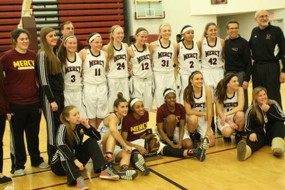 Mercy clinched the district title, beating Detroit Mumford 60-43. (Photo Credit: Photo Courtesy of Mike Moore, C&G News)