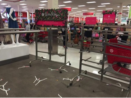 Within minutes, Lilly Pulitzer lovers left shelves and racks bare at many Targets nationwide (Photo Credit: MacKenzie Cahill and Public Domain (Fair Use-(Twitter). 

