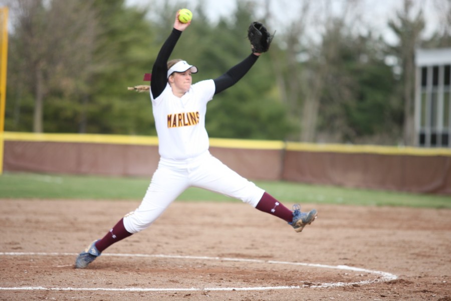 Krzywiecki has had experience all around the softball diamond. For high school I pitch, said Krzywiecki, but for college I will most likely play first or third base.  (Photo courtesy of Abby Krzywiecki)