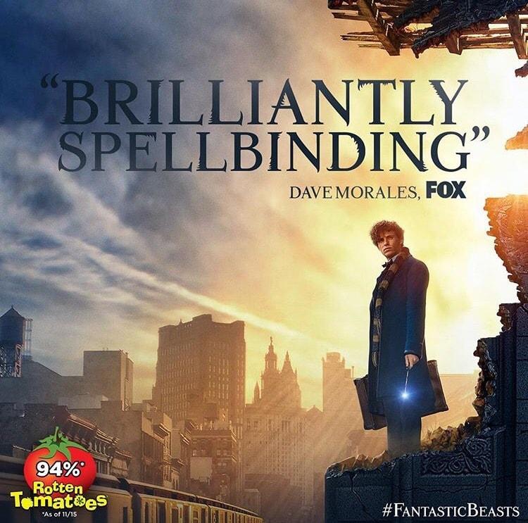 Fantastic Beasts has received fantastic reviews from acclaimed reviewers, such as Dave Morales from FOX News. (Photo Credit: Instagram)