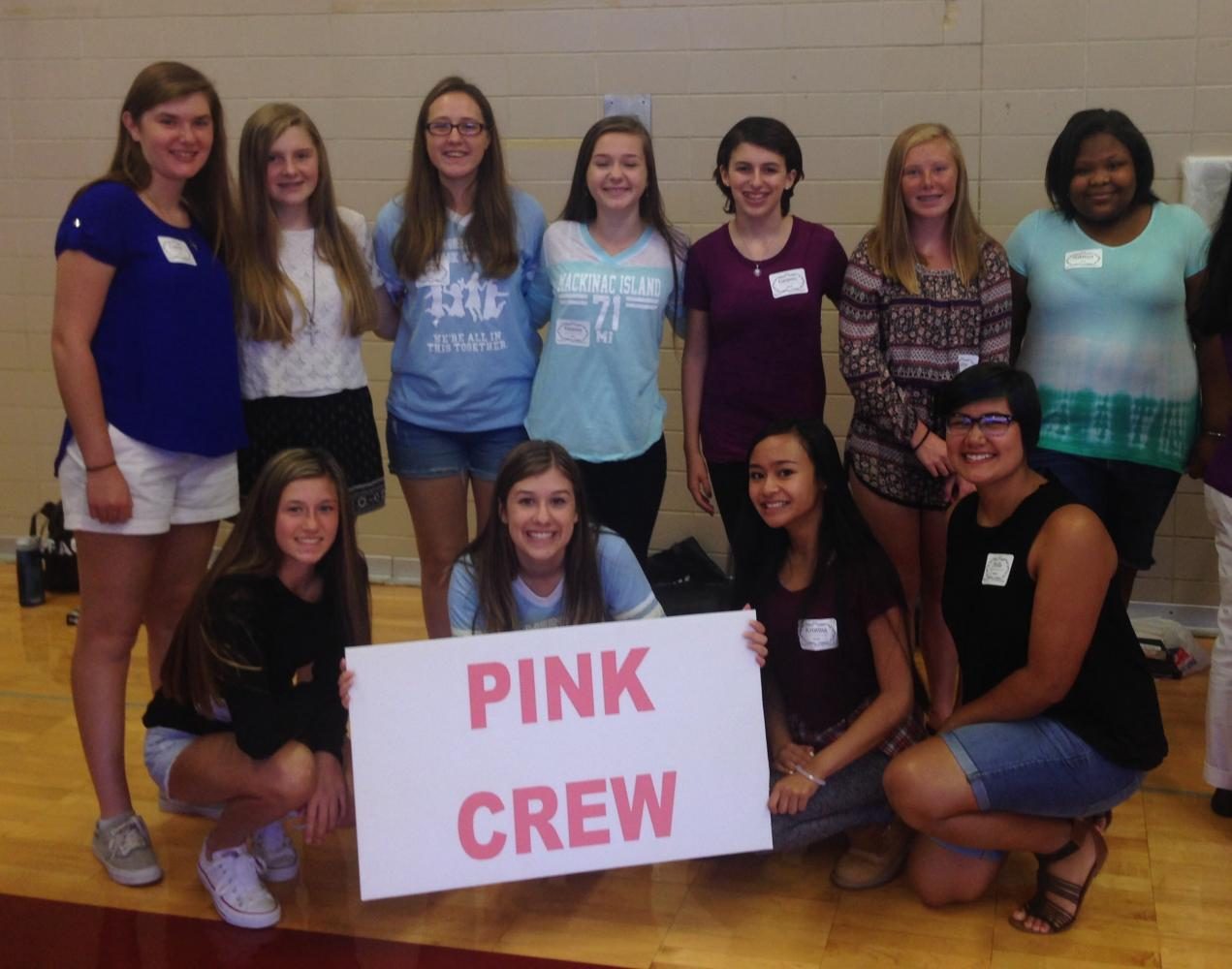 Junior year I completed an intense Link Leader application process, and was one of 44 girls who were selected out of a pool of 111, giving me the opportunity to lead the Pink Crew. (Photo Credit: Mercy Link Crew)