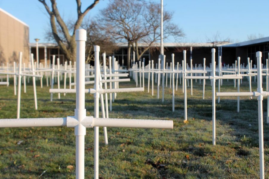 The 2017-2018 Pro Life leaders ended their year with a memorial to the lost children through abortion. Each cross stands for three of the 3,000 babies lost each day in the United States. 