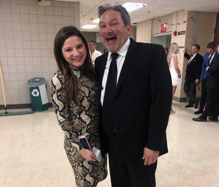 Senior Gabby Pluszczynski and her dad have been to every Mercy daddy daughter dance and spent her birthday celebrating each other. Photo by Dunya Kizy
