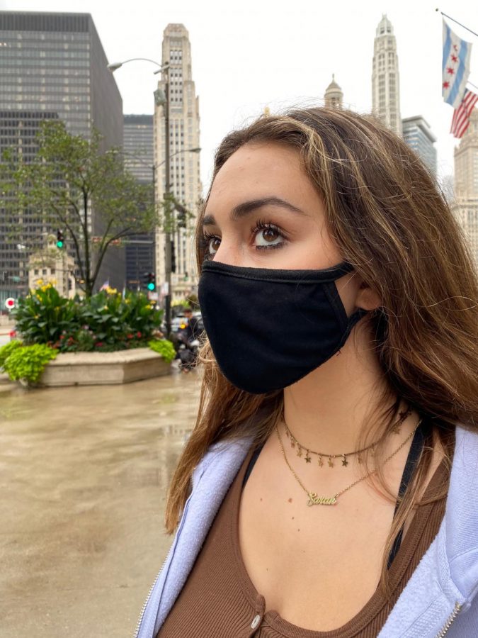 Masks are one of the most effective and simplest ways to prevent the spread of COVID-19. Junior Sarah Manjo makes sure to wear a mask whenever she goes out to keep herself and others safe.